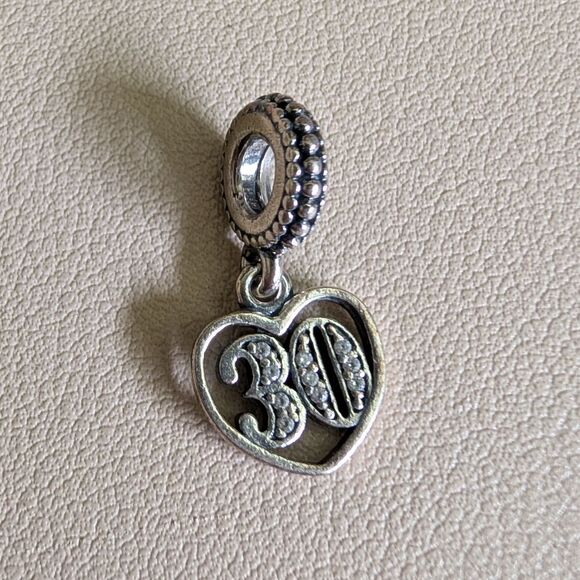 Pandora Sterling Silver Charm 30 Heart - Picture 1 of 2